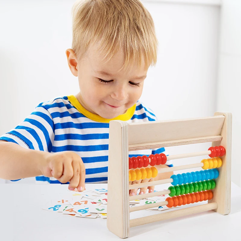 Children Wooden Abacus Montessori Math Toys Number Study Calculation Play 1 to 100 Kindergarten Math Counting Educational Toys 5