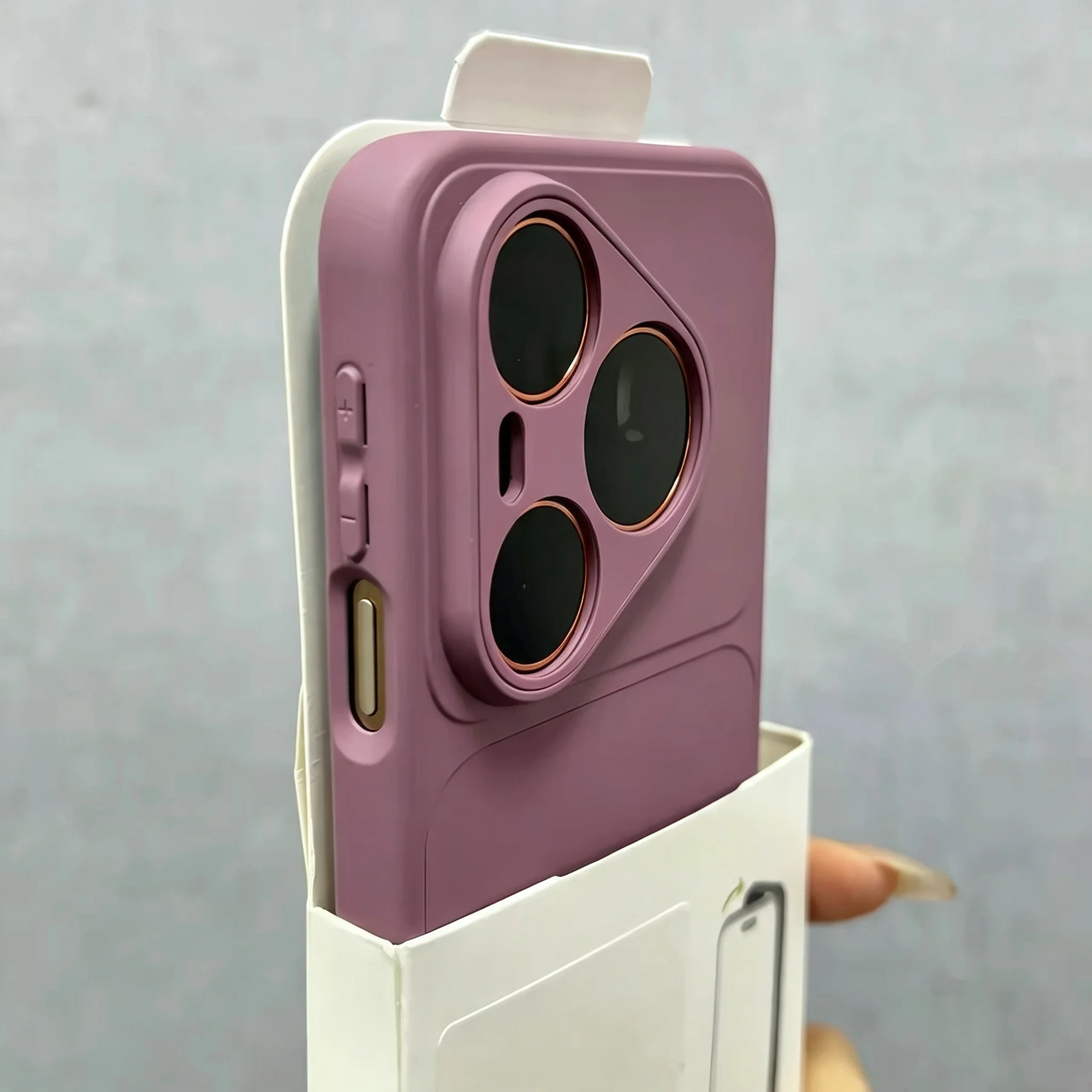 Liquid Silicone Solid Color Case with Lens Protection and Matte Finish