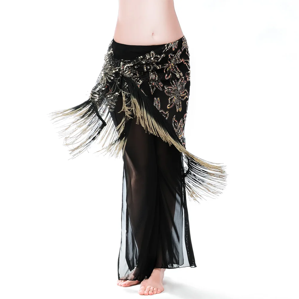 

Women's Belly Dance Costume Fashion Belly Dance Hip Scarf Wrap Sequins Belly Dance Belt Sexy Tassel Belly Dancing Hip Scarves