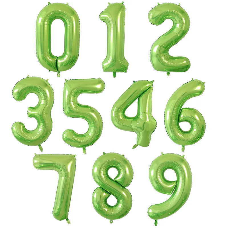 thumbnail image 1 of Globos de helio de aluminio grandes de 40 pulgadas con números del 0 al 9, decoraciones para fiestas de bodas, baby showers, figuras grandes, suministros para globos de aire, 1 of 5