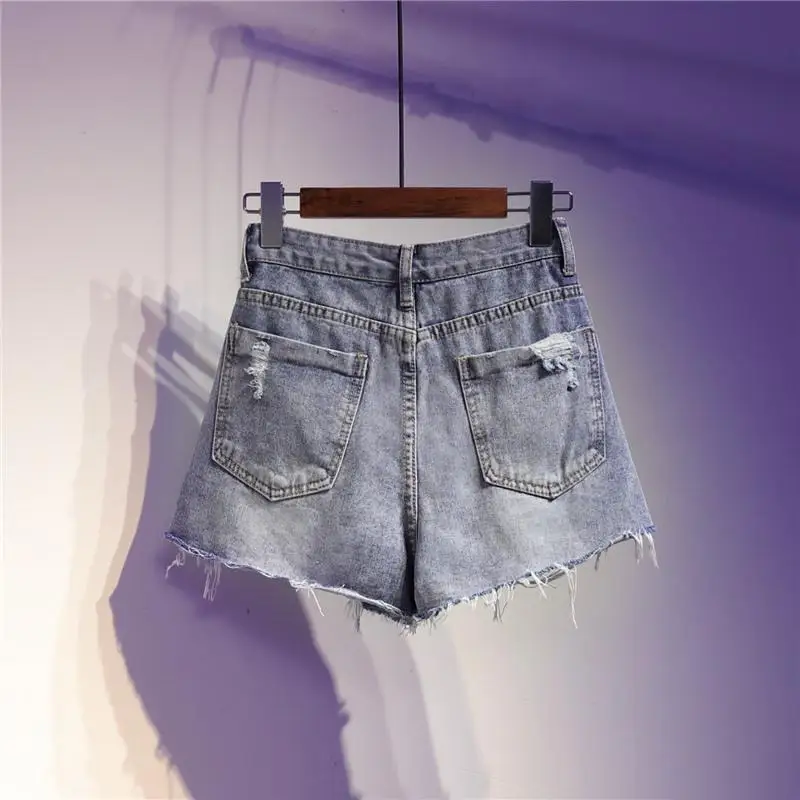 Short Pants for Women To Wear Jeans Ripped Womens Shorts Loose Punk Baggy Denim with Waist Pocket Classic Youthful Outdoor Cheap