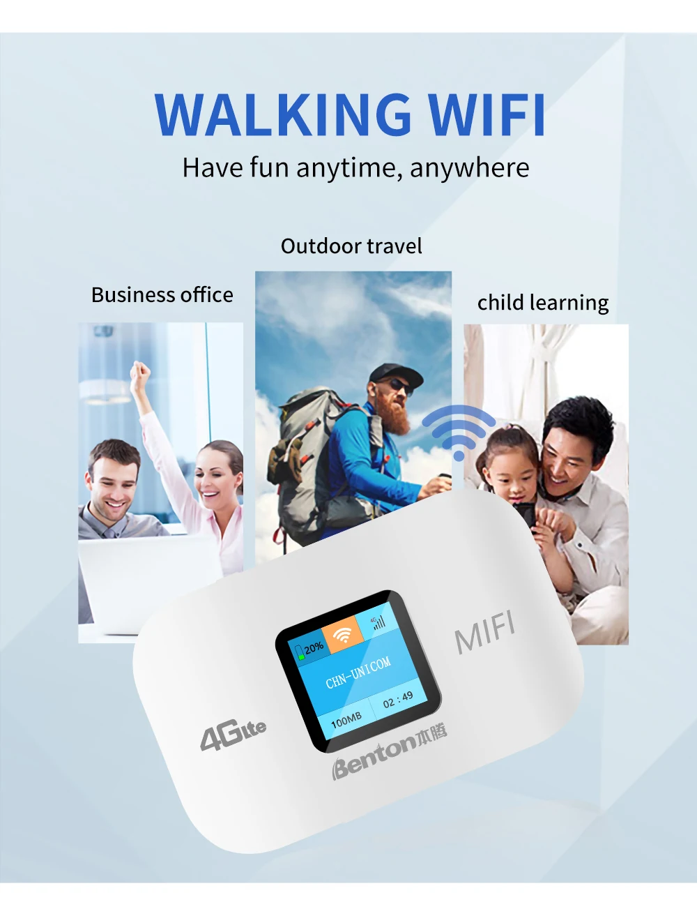 wifi booster and signal amplifier Benton 4G Lte Di Động Router WIFI Mạng Sim Không Giới Hạn Không Dây WPS Dongle Mifi Tay Router Mở Khóa Kích 150mbps dual band wifi router