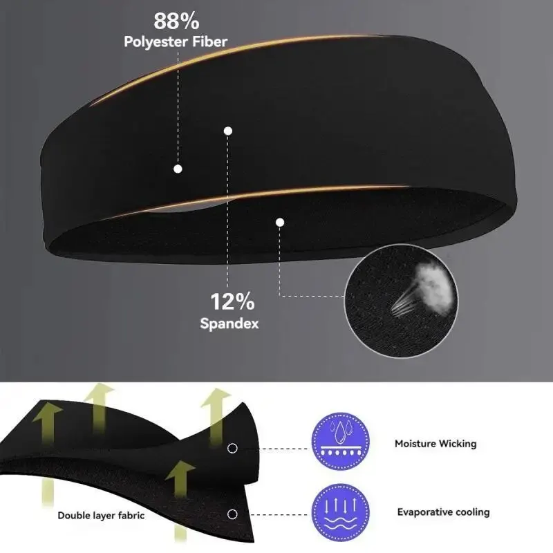 Running Sports Headband Widened Yoga Headband Jogging Quick-drying Sweat Absorbing Non-slip Antiperspirant Sports Scarf sports hair band,cooling sweatband,sports headband,sports sweatband