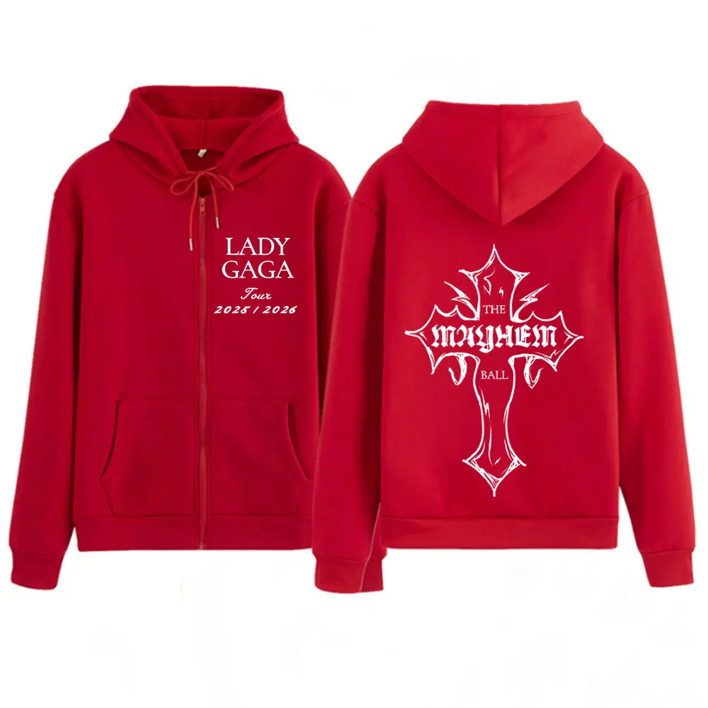Lady Gaga The Mayhem Ball Tour 2025 Zipper Hoodie Men Women