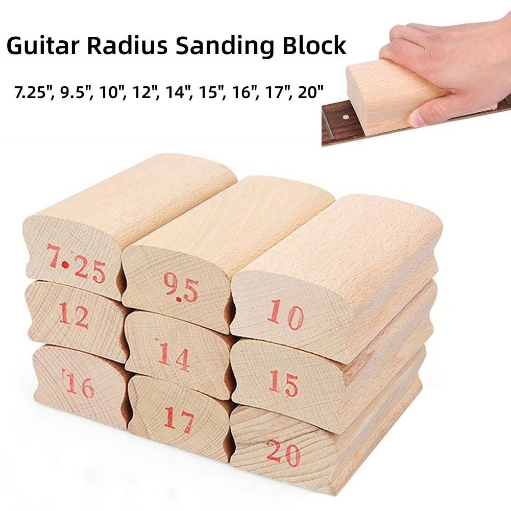 

1pc Wooden Guitar Radius Sanding Block Fret Leveling Fingerboard Luthier Tool Guitar Parts 7.25/9.5/10/12/14/15/16/17/20in