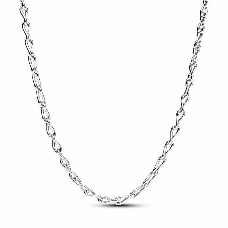 New Classic 100% 925 Silver Women's Heart shaped Snake Bone Necklace and Pearl Bead Necklace DIY Charm Jewelry Gift
