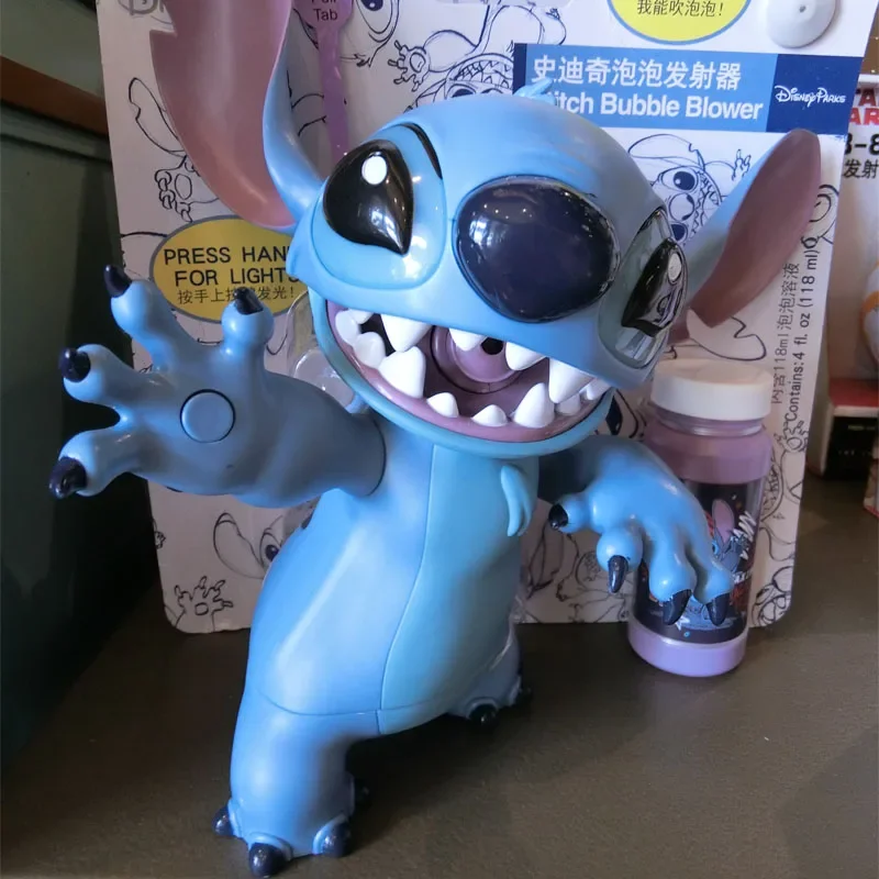 Disney Stich Cartoon Bubbles blower Action set boys girls Toy Figures Party wedding decoration