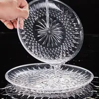 Round Fruit Trays Acrylic Clear Snack Plate Transparent Round Dessert Plate for Biscuits Snacks Desserts Candies Cakes 2