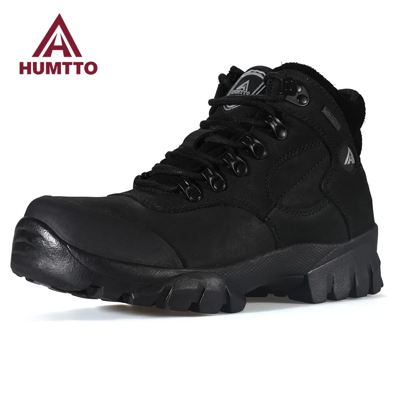 

HUMTTO Waterproof Ankle Boots Women New Winter Black Brown Platform Boots for Womens 2022 Ladies Leather Designer Woman Shoes