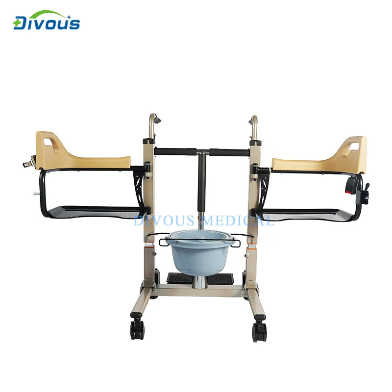Hydraulic Pedal Adjust Health Medical Rehabilitation Patient Transfer Nursing Moving Commode Wheel Chair with lif 4
