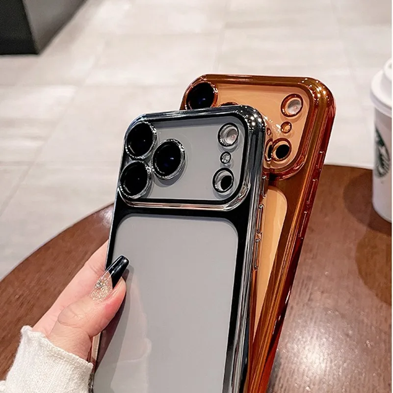Transparent Shockproof TPU Case with Dust Plug - Enhanced Soft Plating Design