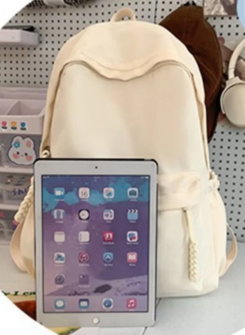 Personalized Minimalist Backpack For Women Solid Color Backpack For High School Students Campus Fashion Large Capacity school bag