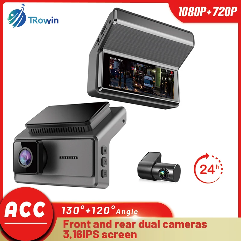 

Auto Dual lens Car wifi DVR Mobile app Dash Cam 2K 24hour monitor 1080P night visionfront inside rear Ultra Record big angle
