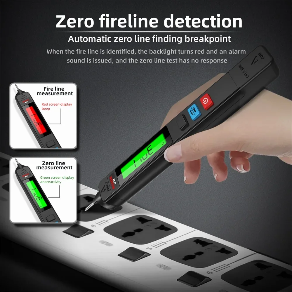 

Voltage Tester 12V-300V Non-Contact and Contact Voltage Pen LED Flashlight Lighting Line Breakpoint Detection Electrical Tester