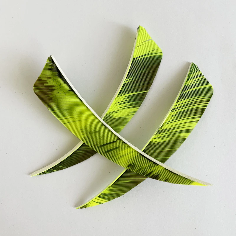 Archery Arrow Feathers IBOUNFOX Camo Colors Archery Arrow Feathers Fletching 4" 50 Pack Shield Cut Right Wing Turkey Hunting Fletches