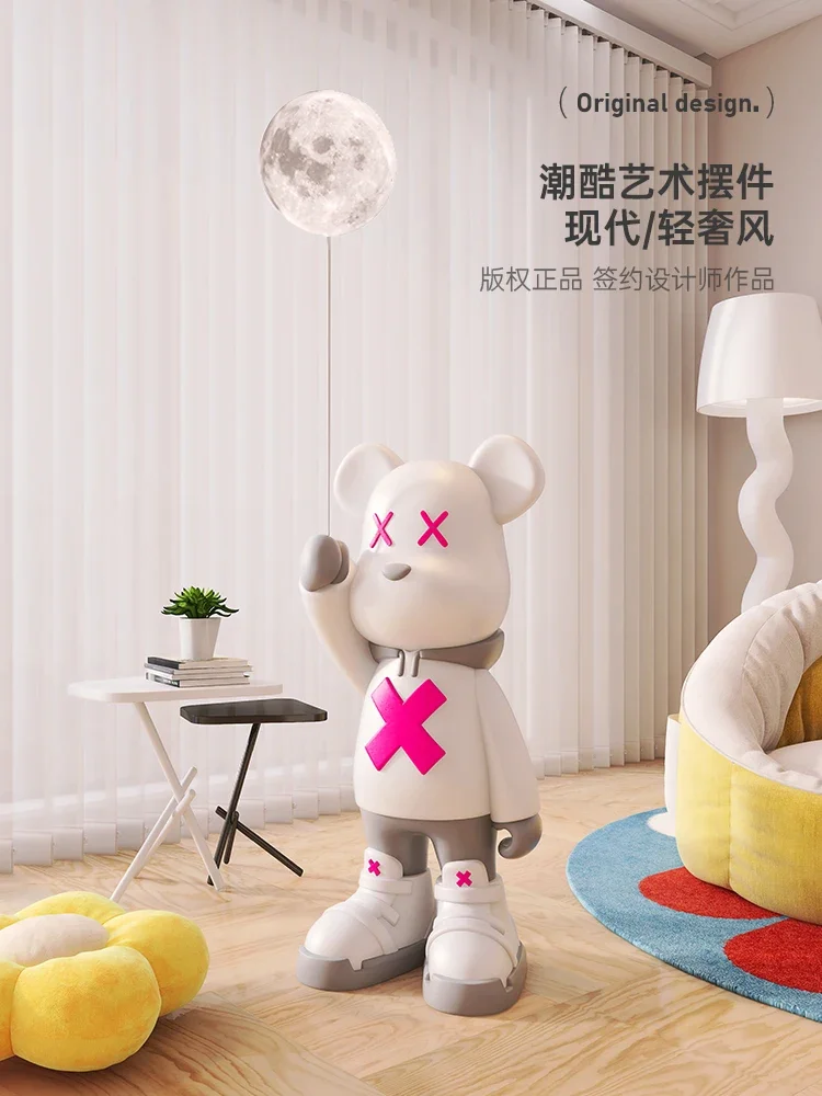 120cm New XX Violent Bear Floor Ornament, Creative Sculpture Decorations Next To The Living Room TV Cabinet, Home Furniture Gift 3