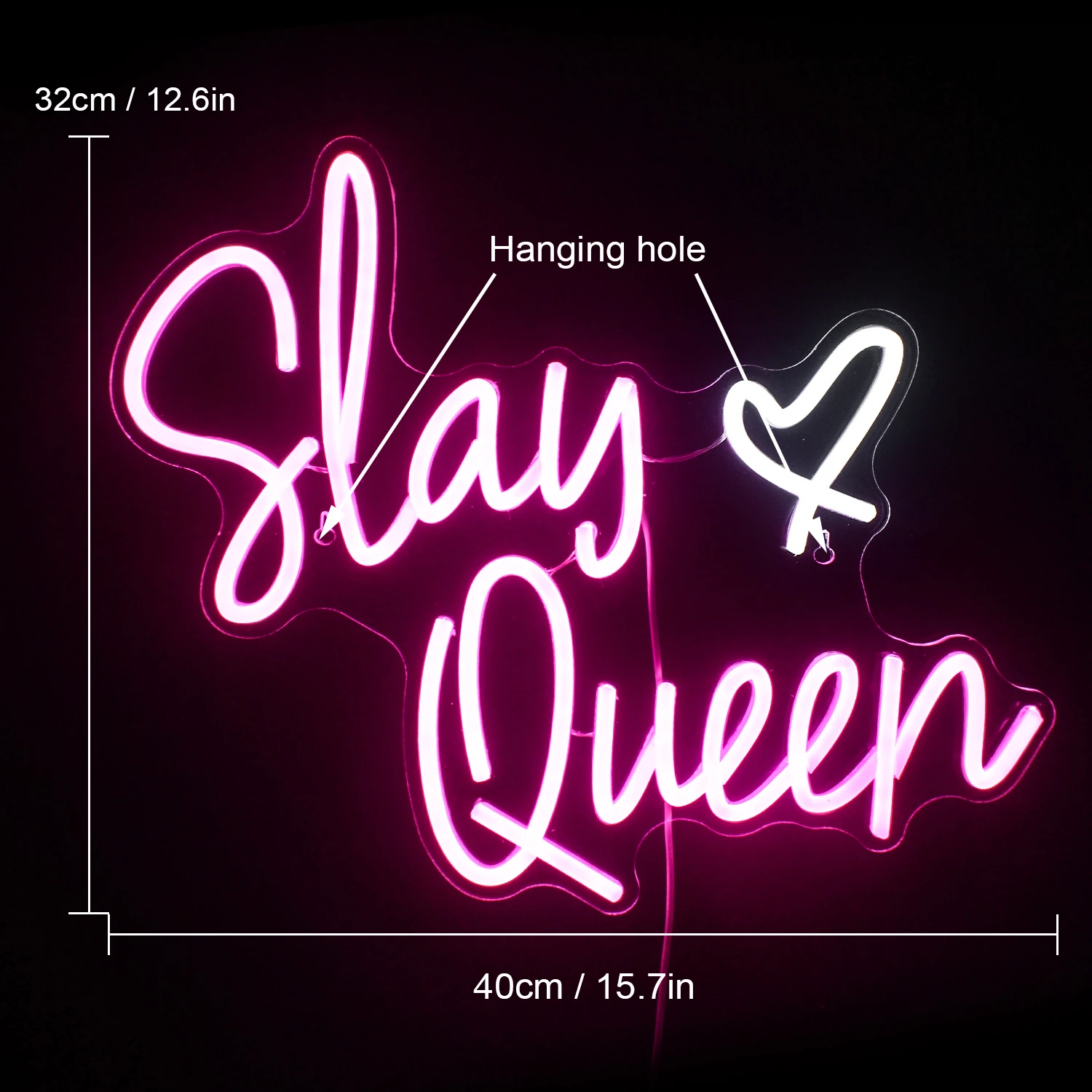 Slay Queen letrero de neón LED para decoración de pared de habitación, alimentado por USB, hecho a mano para fiesta, dormitorio, tienda de Club, decoración de sala de juegos, regalos de cumpleaños