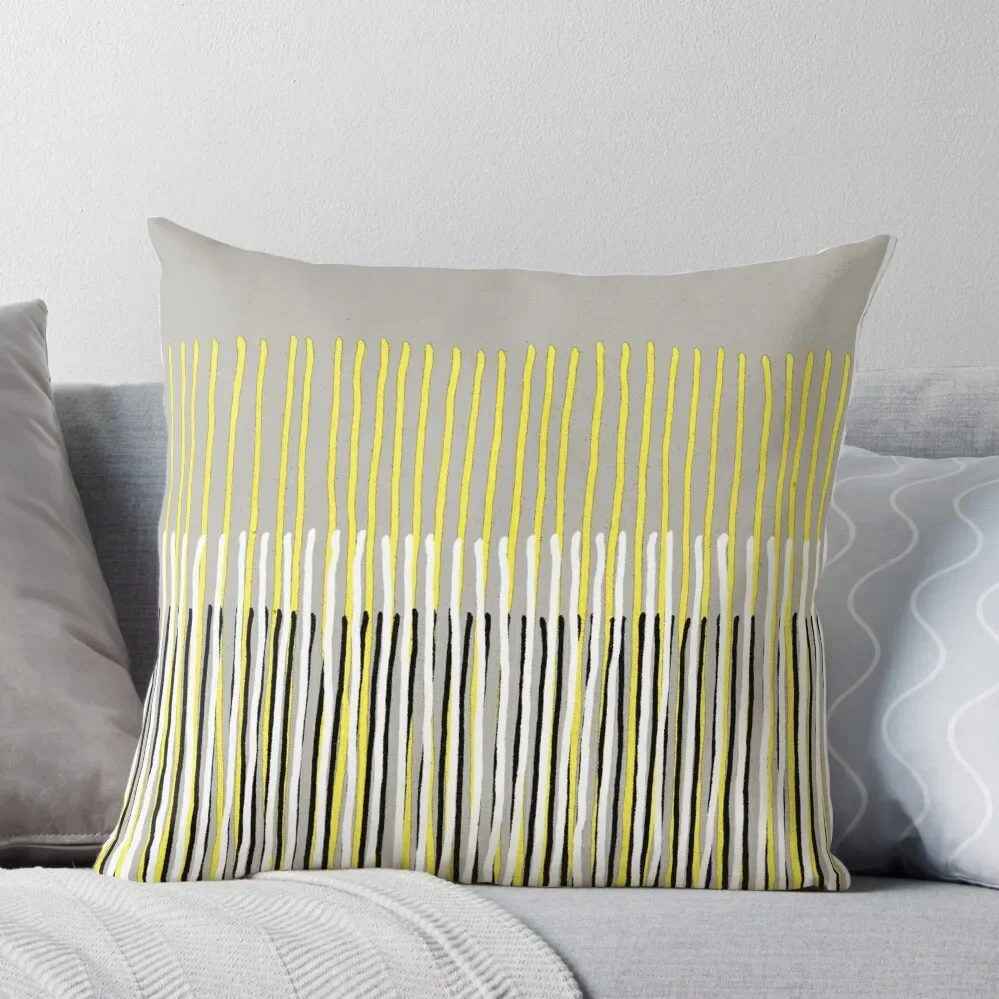 

Yellow Rising - Abstract Stripes in Yellow, Grey, Black & White Throw Pillow luxury throw pillow covers