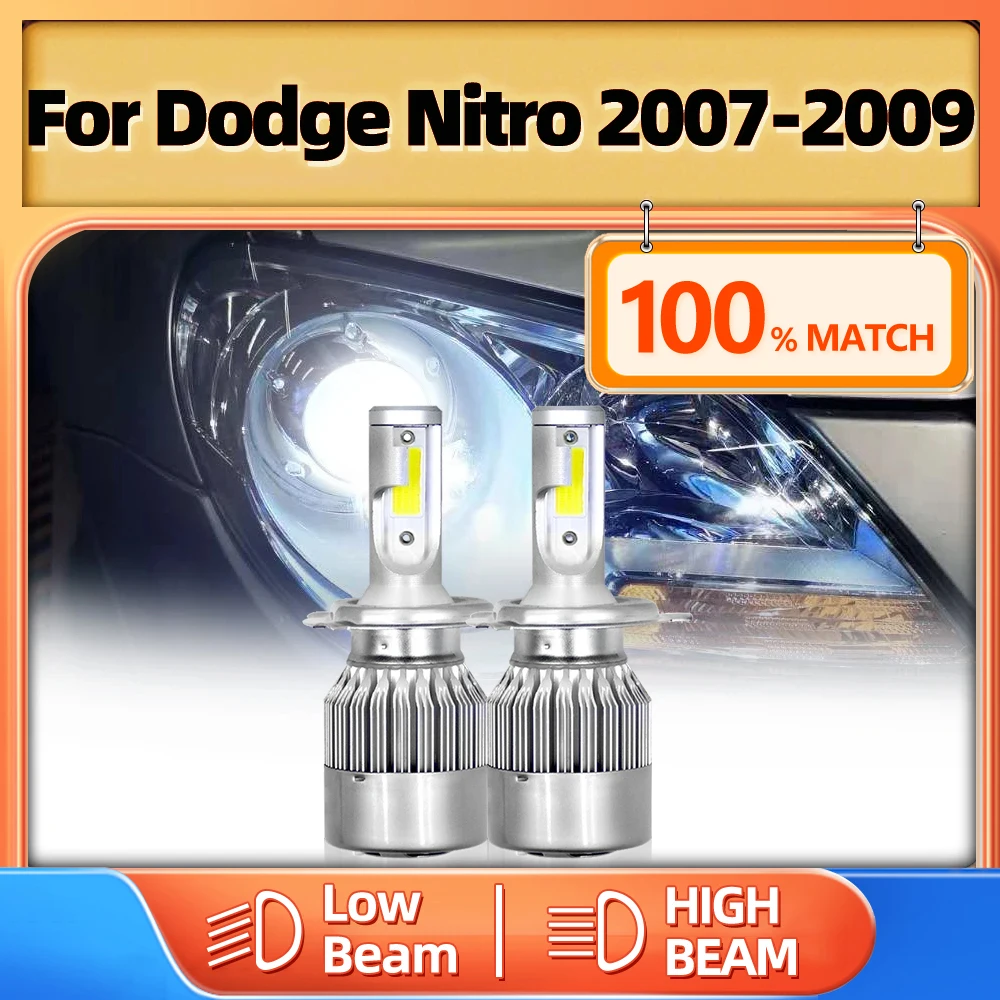 

H13 Canbus Led Headlight High Low Beam Car Light Bulb 120W 20000LM Turbo Auto Lamp 12V 6000K For Dodge Nitro 2007 2008 2009