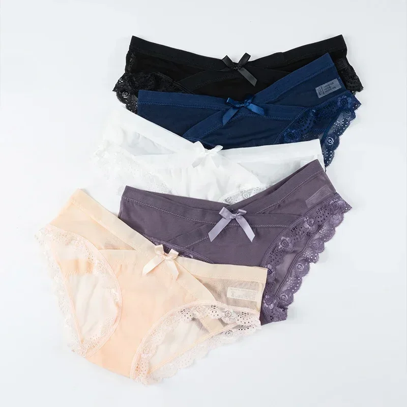 1Pcs/lot Summer Maternity Panties Seamless Lace Low Waist V Briefs for Pregnant Women Pregnancy Underwear Lingerie