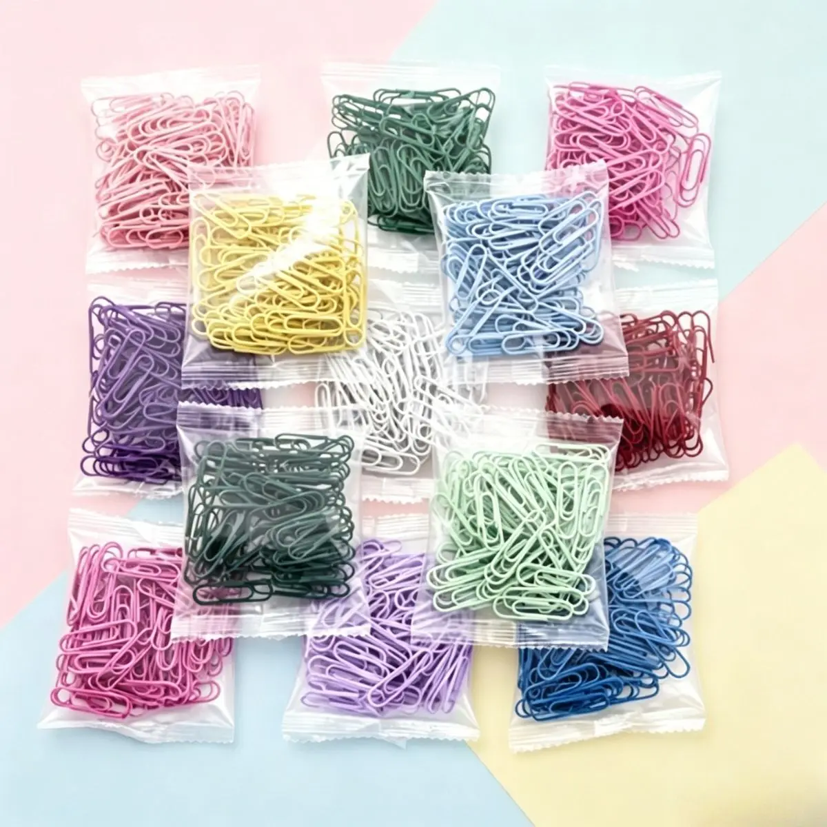 Vibrant Assorted Colored Paper Clips, 80 Pack - Reusable & Durable for Office and School Use