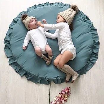 Tappetini da gioco per bambini Tappetino rotondo imbottito in morbido cotone Tappetino strisciante per neonato Tappeto da gioco per ragazza Ragazzo Tappeti per camera dei bambini Decorazione nordica