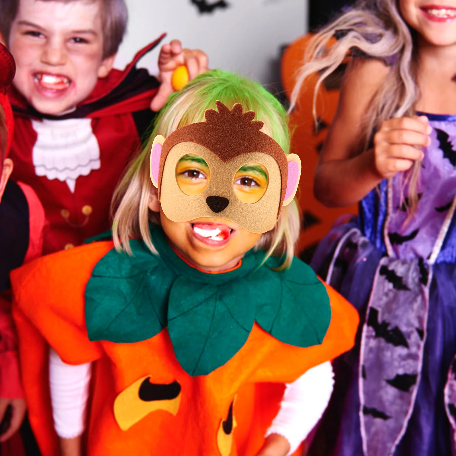 12 Pcs Halloween Children's Felt Mask Small Animal Cartoon Animation Literary Makeup Eye (animal/set) Cute Funny Masks