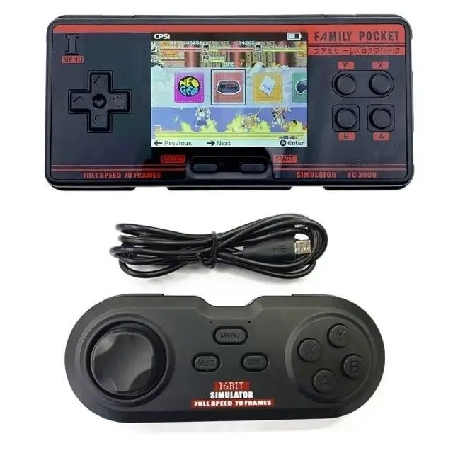 Portable Video Game FC3000 V2 Handheld Game Console IPS High HD Screen 3.0 Inch 5000+ Retro Games Player Controller Gamepad 2022 