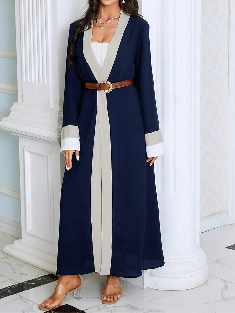 Moroccan Kaftan Corban Eid Al Adha Loose Robe Oversized Arab Dubai Cardigan Muslim Fashion Solid Long Sleeve Open Abaya