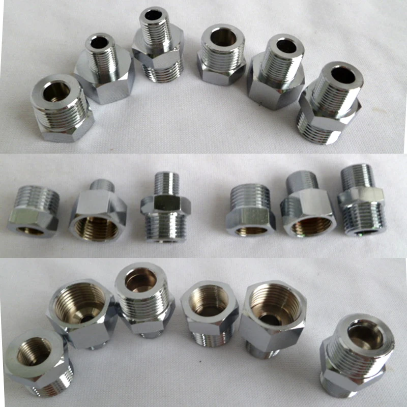 Pipe Fitting Chrome Brass Adapter Pipe Fitting Male Female G1/2 NPT 7/8 USA Bathroom T adapter 1pc