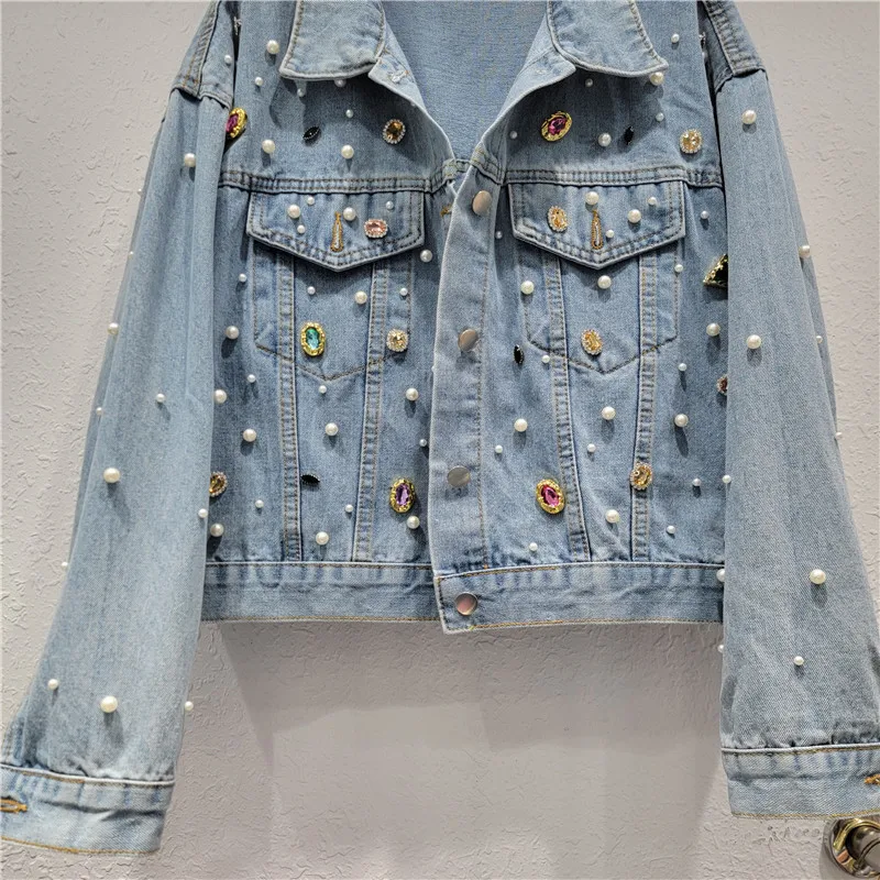 Jean Jacket Woman Comerut Women Denim Jacket Solid Color Single