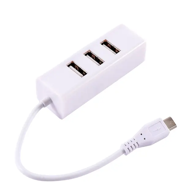 USB 2.0 Universal Micro USB 4 Ports OTG Hub Converter Charging Cable Adapter Extension Cable
