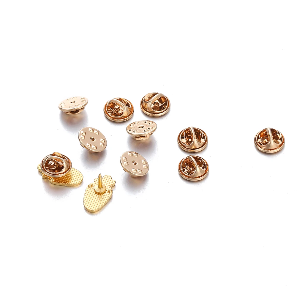 10 teile/los Metall Brosche Pin Zurück Squeeze Abzeichen Halter Schmetterling Verschluss Kupplung Pflege Kappe Für DIY Schmuck Machen Handwerk – Detail 6