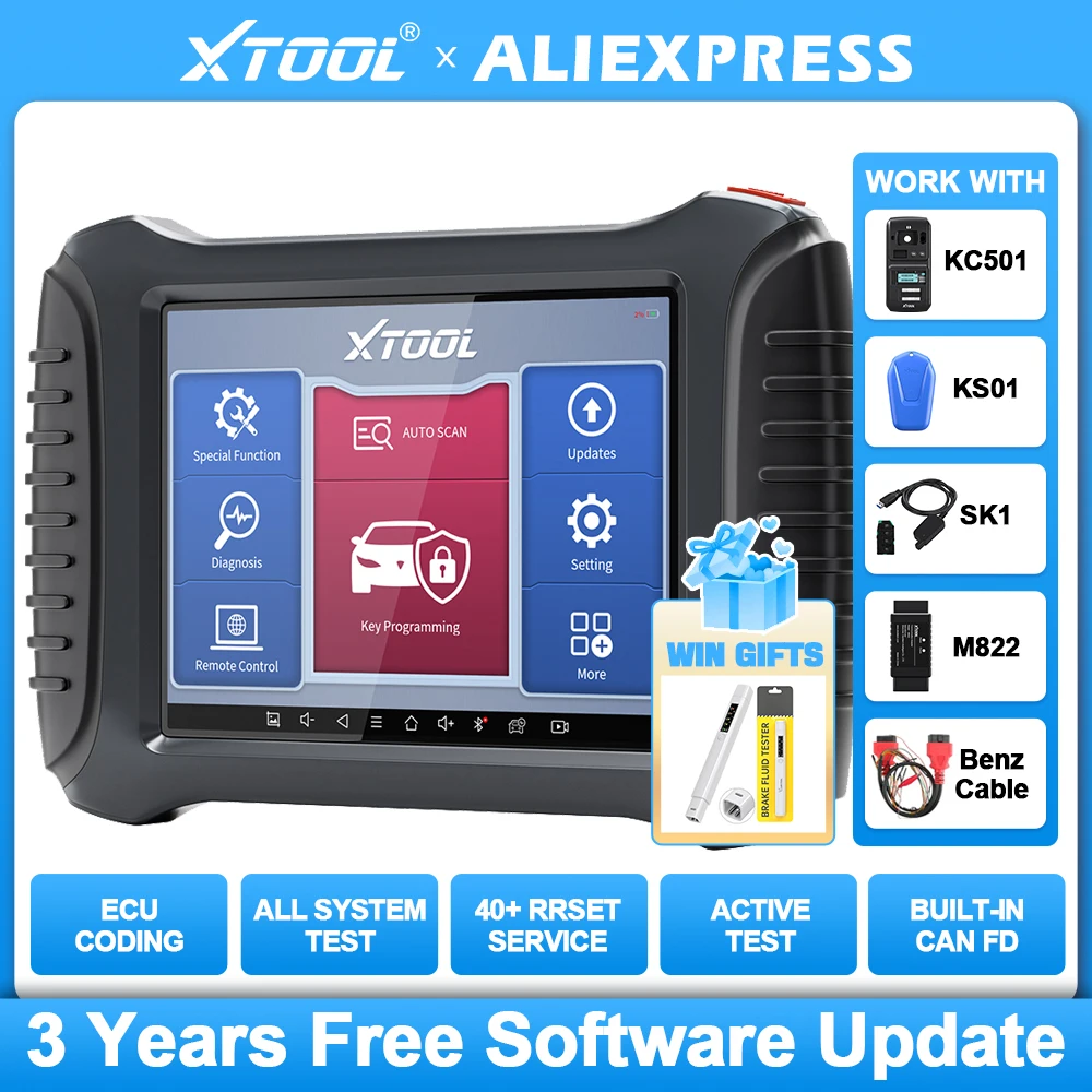 Xtool X100 PAD3 SE Auto Key Programmer ECU Coding PAD Elite Built-in CAN FD 40+ Reset With XTOOL KC501 For Mercedes All key lost