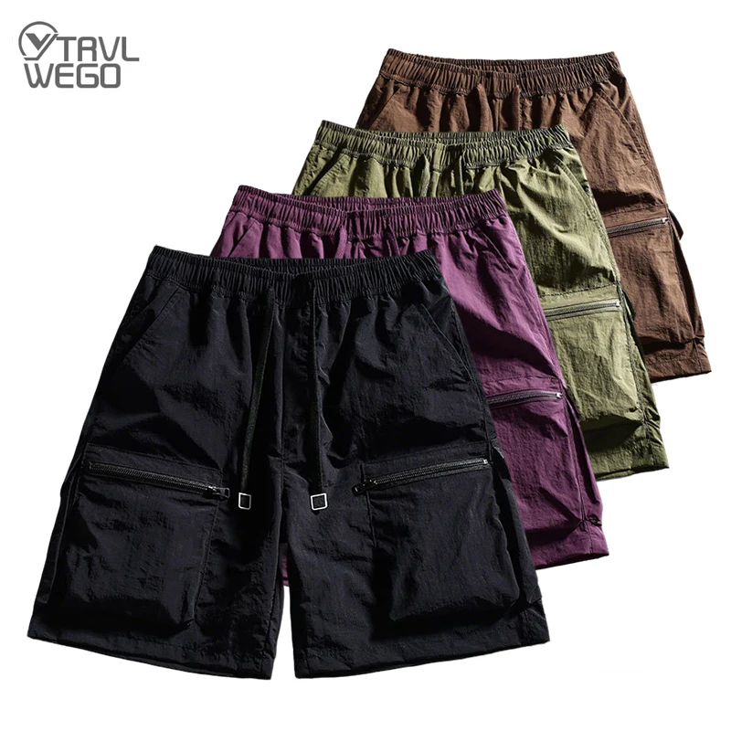 Summer Unisex Hiking Fishing Shorts Fashion Beach Short Trousers Men Breathable Running Camping Pants Large Pockets