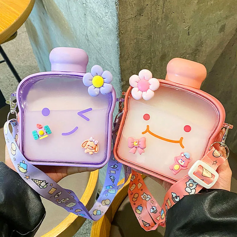 Милая бутылка для воды 380 мл летние портативные пластиковые чашки прямых