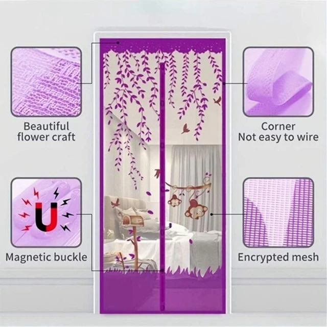 Summer Magnetic Mesh Net Door Curtain-Automatic Closing and Anti Mosquit-Quick and Easy to Install magnetic screen door mesh 4