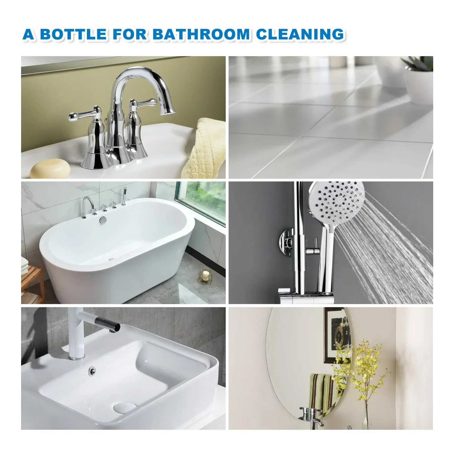 Bathroom Foam Cleaner Spray Powerful Bathroom Descaler Quickly Remove Multi-Purpose Cleaner for Glass Wash Basin Stainless Steel