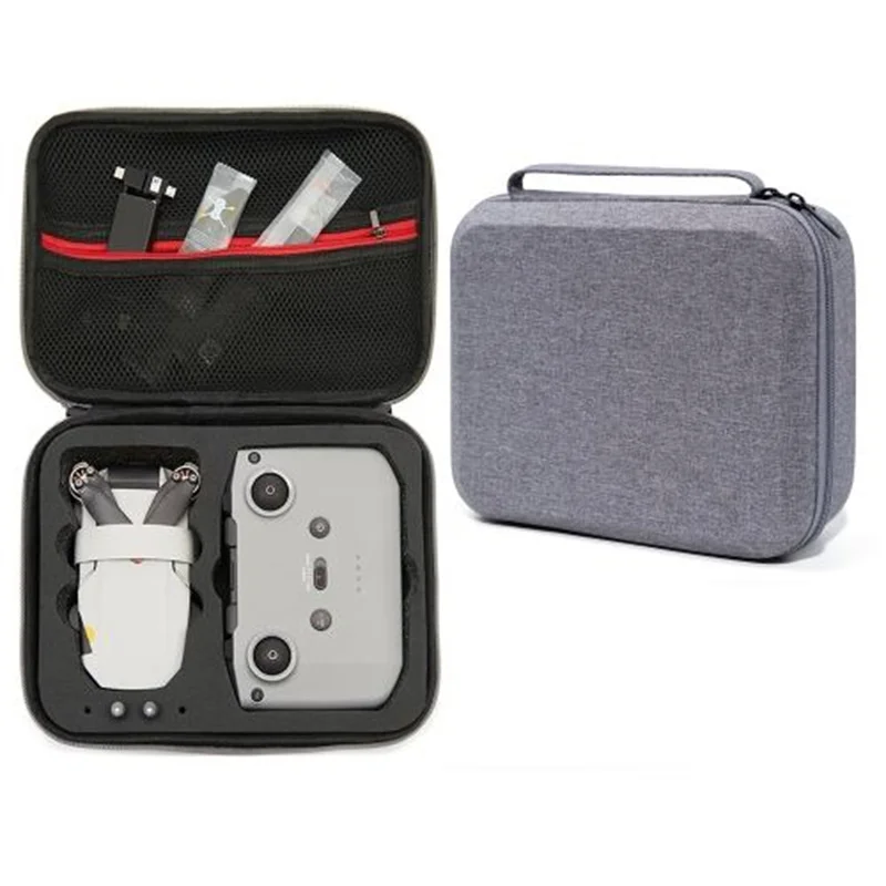 Sac de rangement pour drone DJI Mini 2 SE, étui rigide antichoc et léger, ouvert avec drone à l'intérieur.