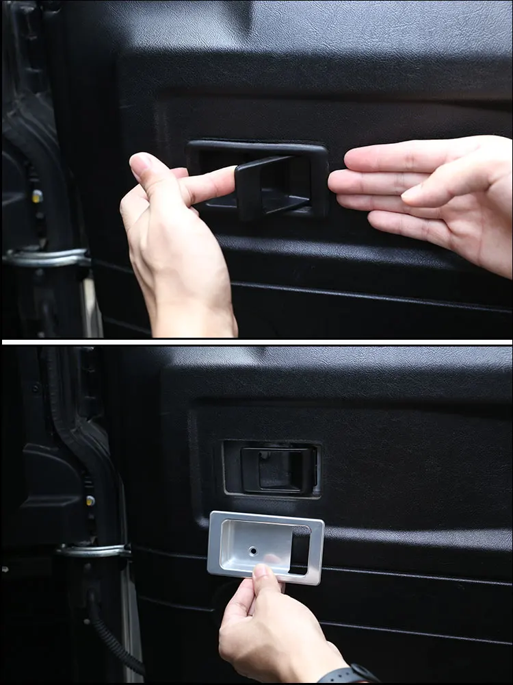 Für Land Rover Defender 90 110 130 2004-2019 Aluminiumlegierung Silber Auto Innentür Schüssel Dekoration Abdeckung Ersatzteile – Detail 2