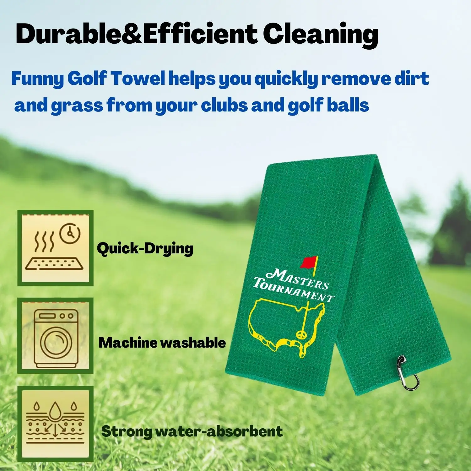 2 Count Great Christmas Golf Gifts Funny Embroidered Golf Towels for Bags Gifts for Men Stuff golf towel