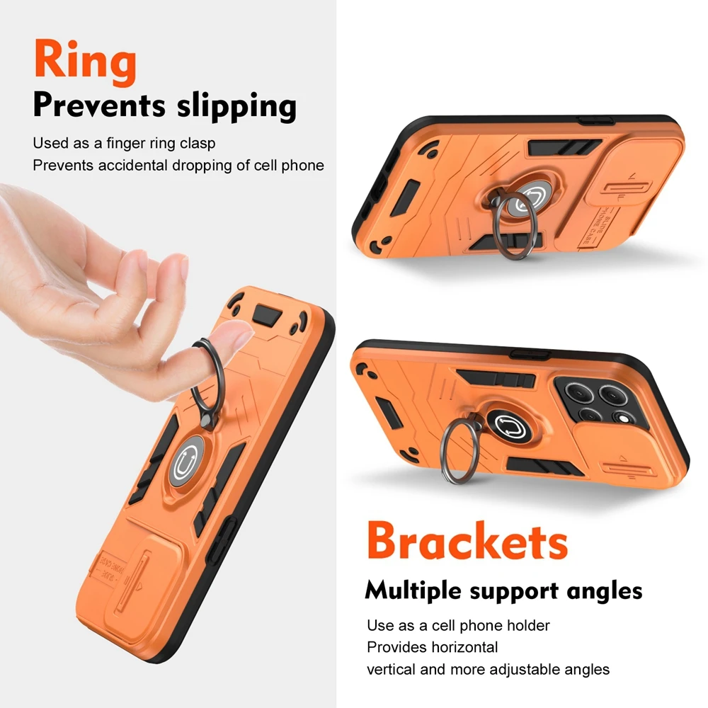 Enhanced Armor  Case with Magnetic Holder and Lens Protector Cover