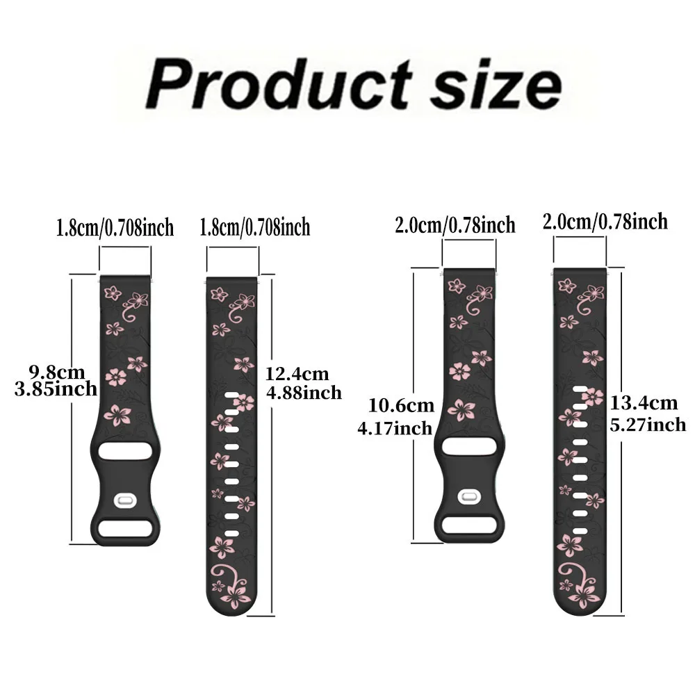 Silicone Watch Strap Accessory - 18mm/20mm Adjustable Band