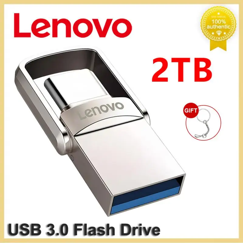 Lenovo Metal Usb 3.1 Pen Drive 2 In 1 2Tb Cle Usb Flash Drive 1Tb Pendrive Ad Alta Velocità 128Gb Ssd Portatile Memoria Usb Flash Disk