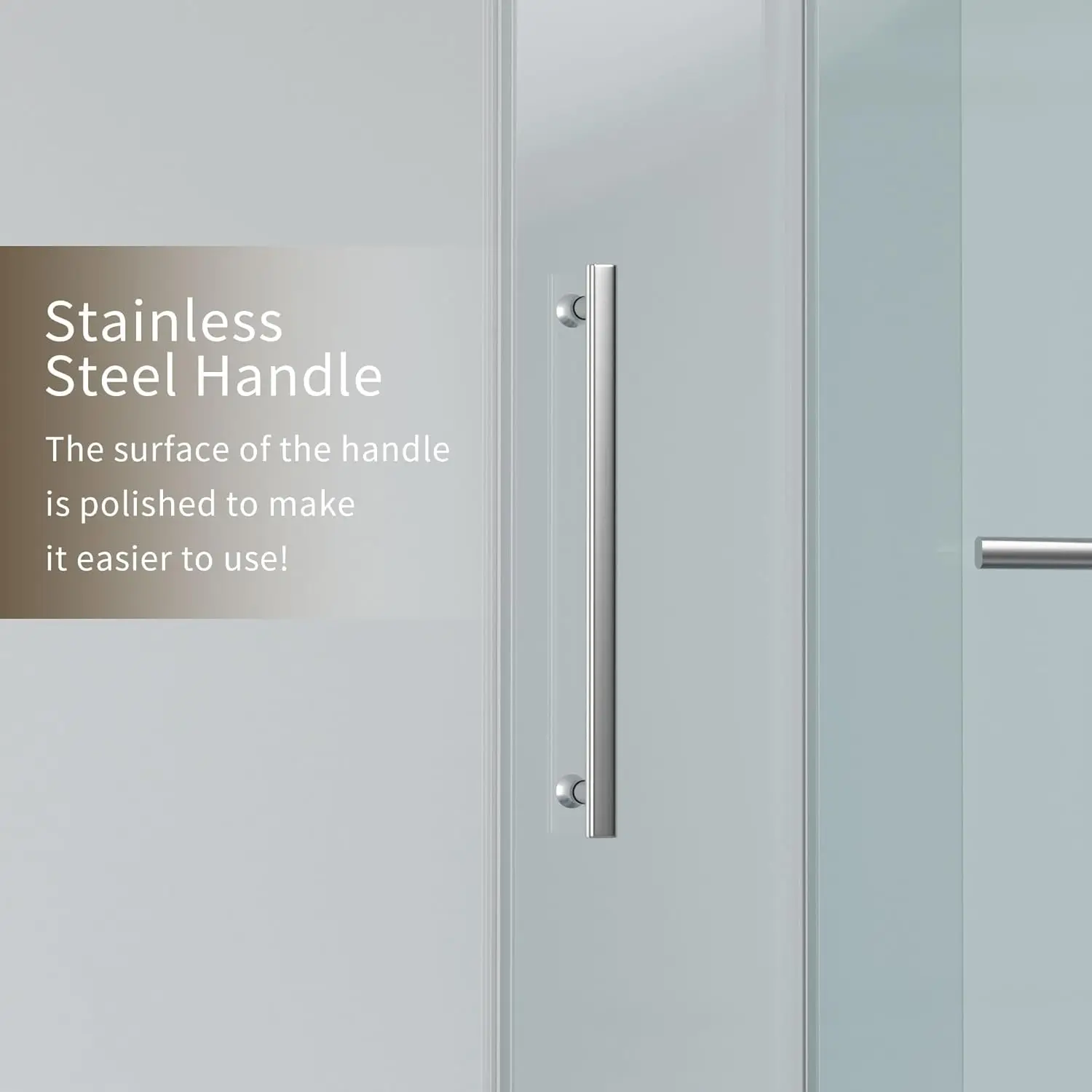 Shower Door 56-60" W x 76" H Frameless Shower Door,Glass Shower Door w/Seal Strip Parts and Handle,Stainless Steel Hardware 3