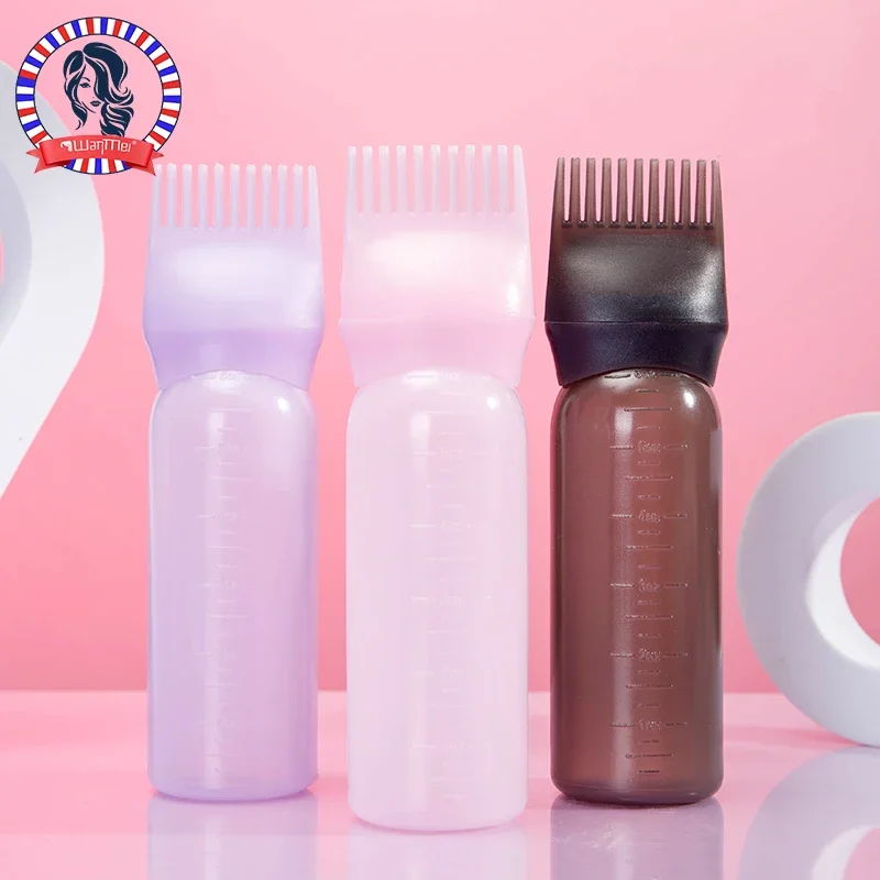120ml 4.06oz Hair Dyeing Bottle Squeeze Applicator Bottle Oil Plastic Hair Dye Coloring Hairdressing Styling Tool