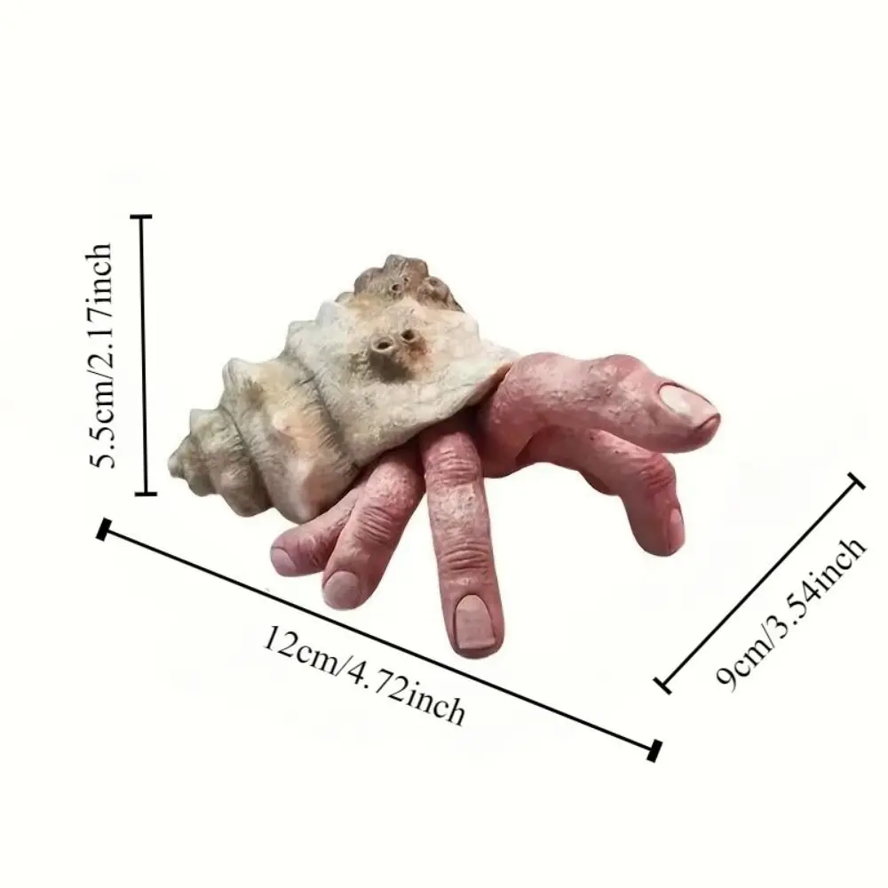 Finger Toy Realistic Resin Finger Crab Simulation Conch Shell Parasitic Finger Crab Colorful Snail Hermit Crab Toys Kid Gift