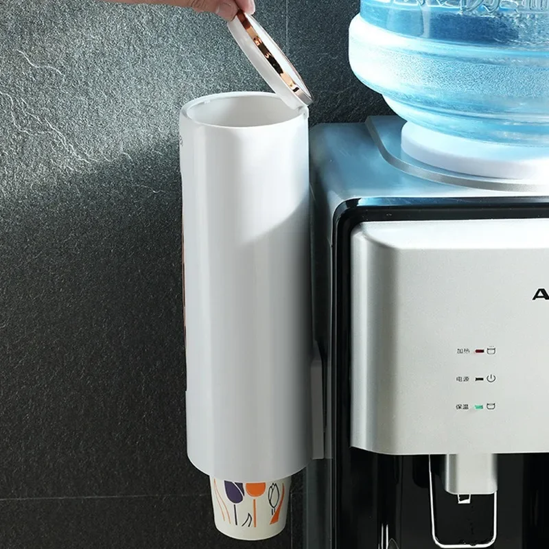 Dispenser Automatically Drop Cup Remover Wall Mounted Disposable Paper Cups Plastic Holder Container
