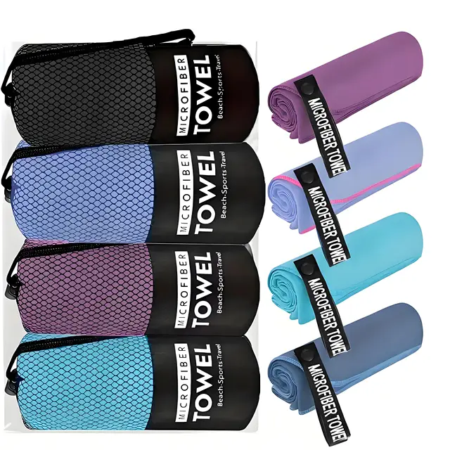 1pc Microfiber Beach Towel，Quick Dry Travel Towel , Compact Soft Trip Towel， Lightweight Adults Towel for Camping，Gym ，Beach 2