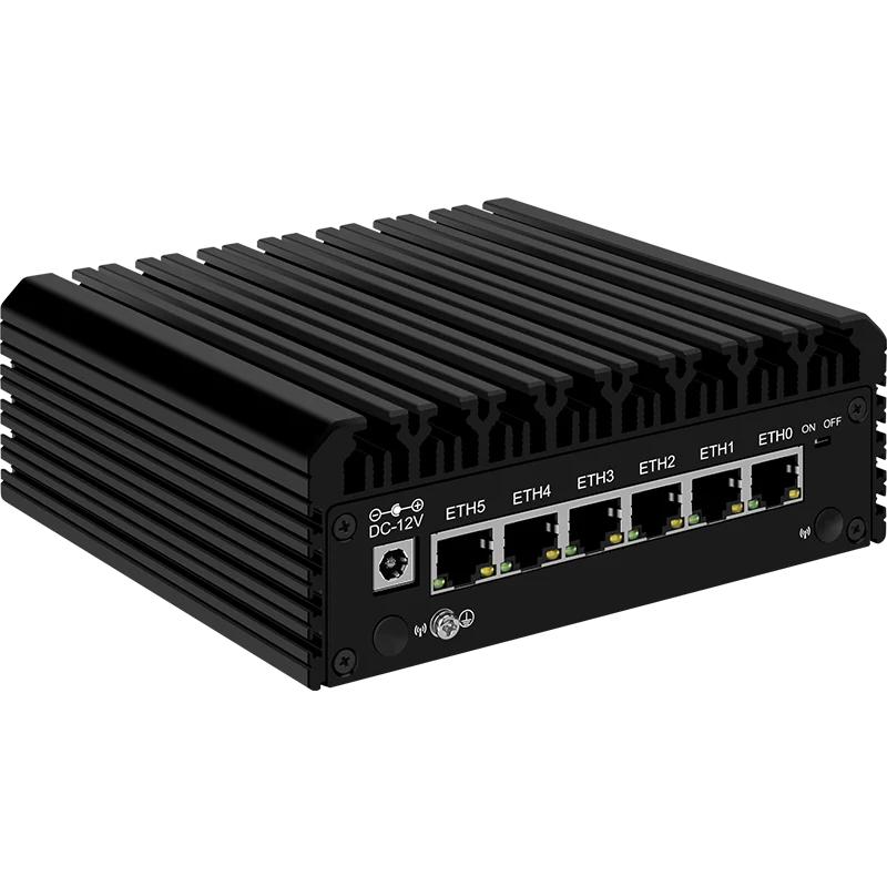 Fanless Mini PC 6x i226-V 6 LANS 2.5G Firewall Soft Router 12th Gen Intel i3 N305 N100 DDR5 32GB 500GB NVMe SSD pfSense Proxmox 3